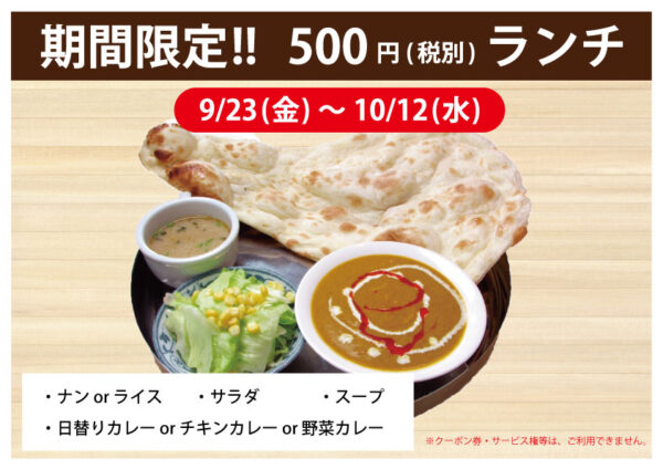 カトマンズ(豊明) 期間限定!! 500円ランチ